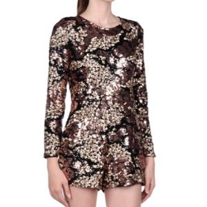 Sequin long sleeve romper